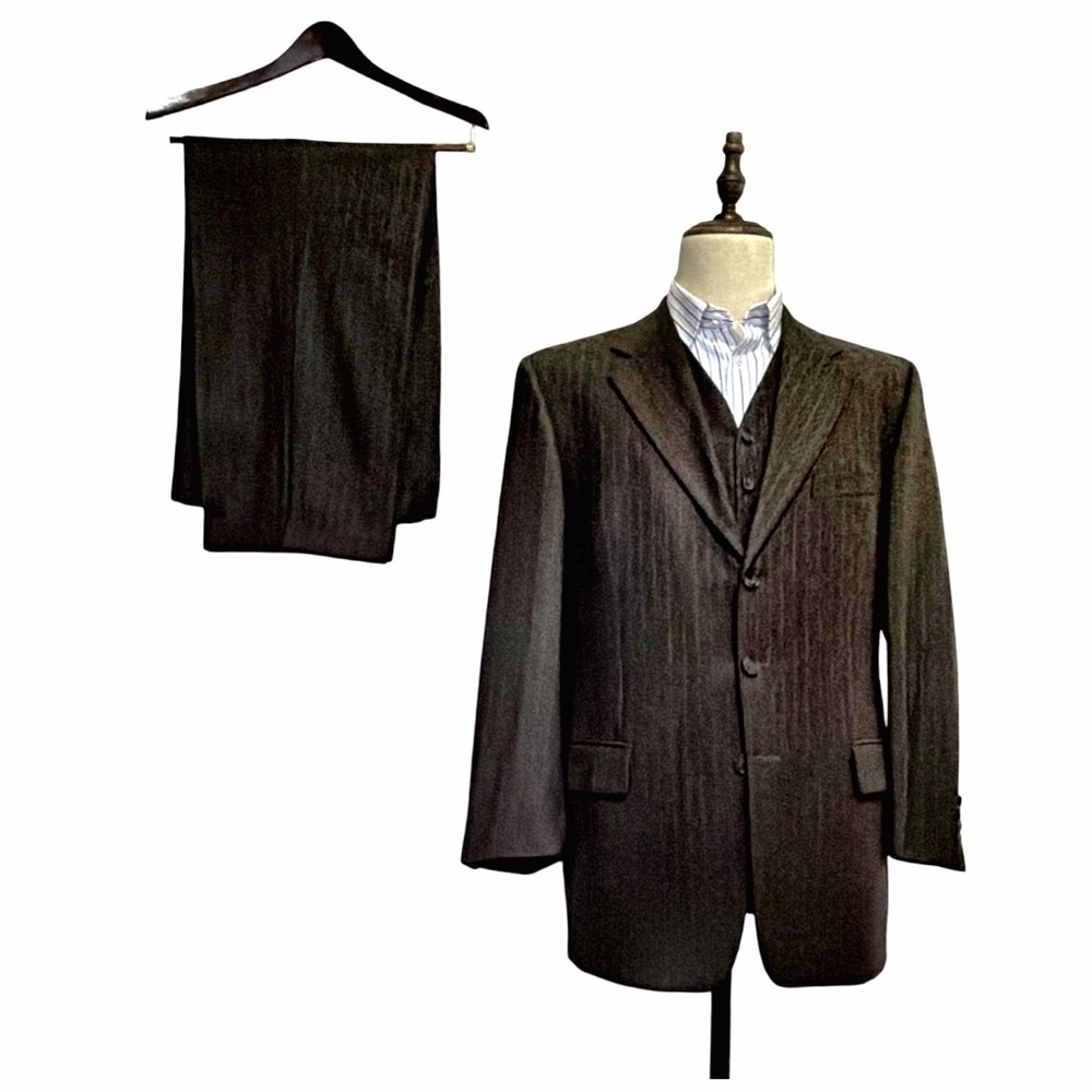 Joseph Abboud for Nordstrom 3-Piece Suit | 40R | 100% Wool | Classic Tailored